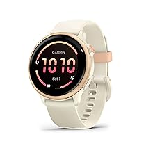 Garmin vívoactive 6, Smartwatch AMOLED 1,2″ (2.000 nit), Cassa 42mm, Musica, Pay, +80 Sport, GPS, Cardio, Coach, Dinamiche di corsa, App Mobility, Autonomia 11 giorni (Bone & Pink Dawn)