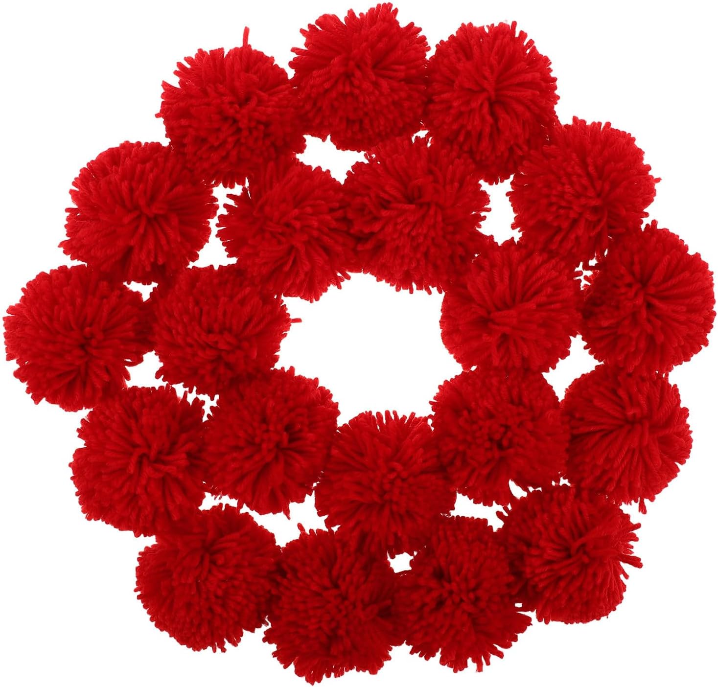 GLSTOY 20pcs Red Polyester Yarn Pom Poms for Crafts, 6.5cm Plush Balls with Fade-Resistant and Easy Storage Features, for Arts Craft Making and Garland Decorations