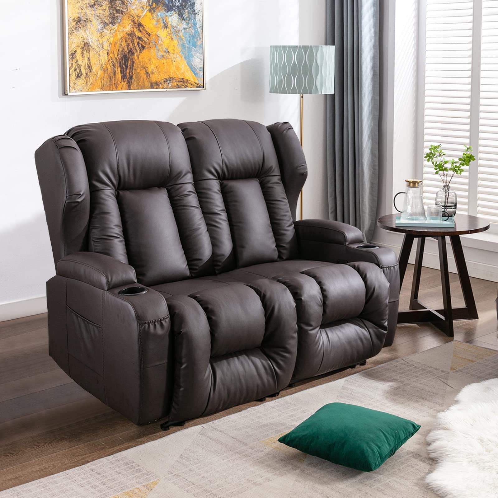 YODOLLA Recliner Loveseat with Heat and Massage Function