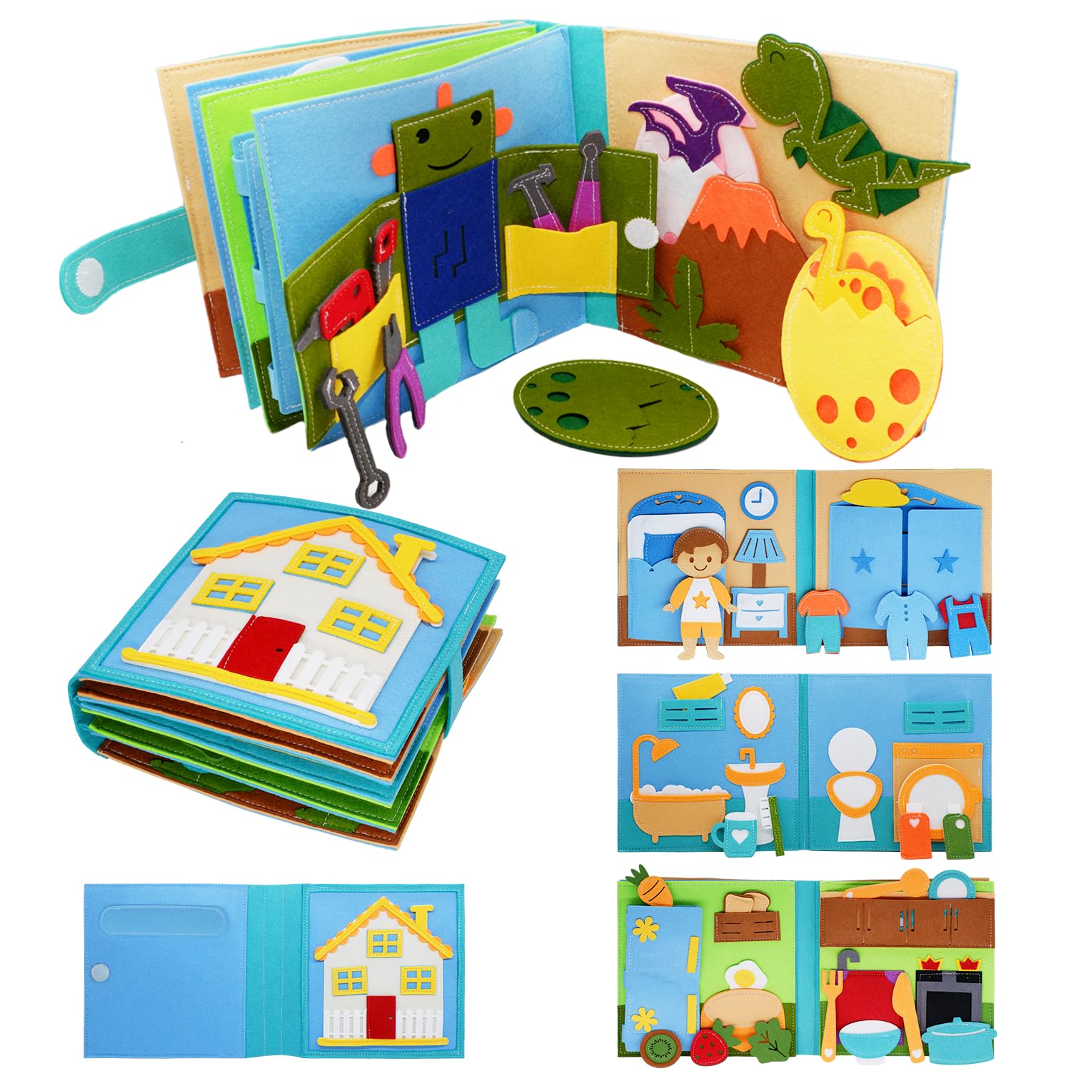 Amazon.com: BizyKoady Montessori Felt Busy Book Toddlers Quiet