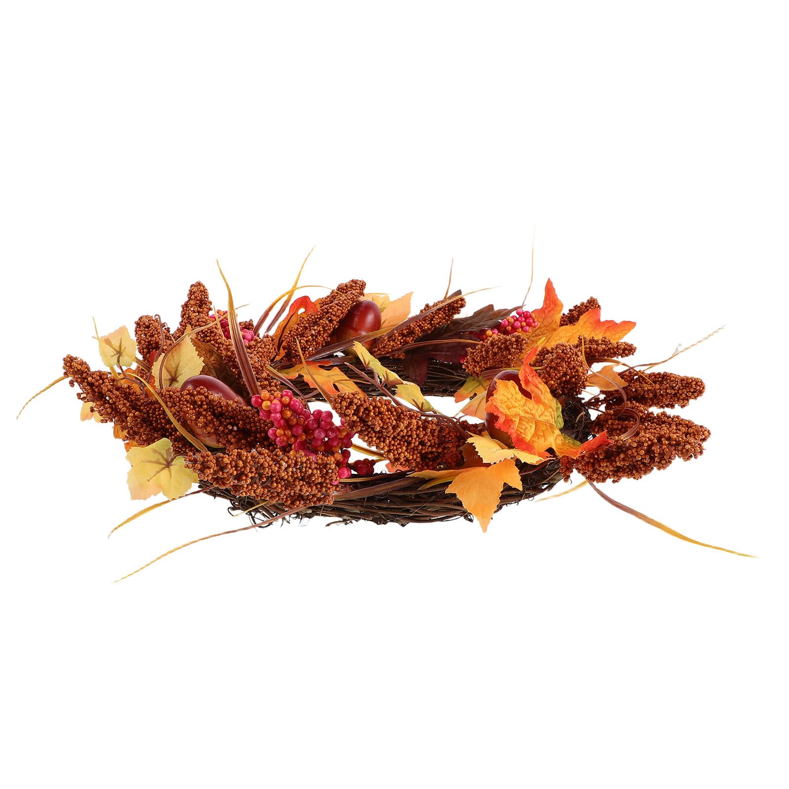Couronne d'automne pour porte d'entrée et cheminée lors de Thanksgiving