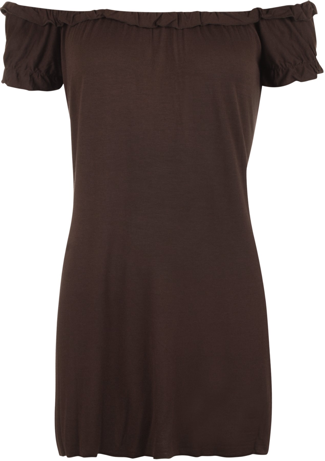 WearAll Ladies Off Shoulder Gypsy Boho Top Womens Plus Size Dark Brown 26/28