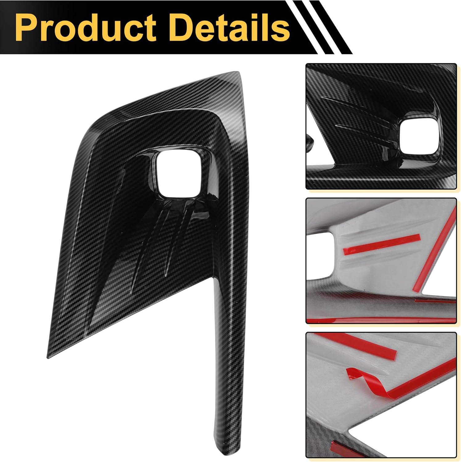 ACROPIX Front Left Right Fog Light Cover Trim for Honda Civic 11th Gen Fog Lamp Frame Cover for Honda Civic 11th Gen Fog Light Cover Decals Carbon Fiber Black