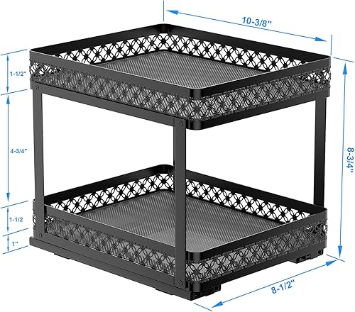 Miniatura 4 de VOGWOLTH Organizador de especias extraíble para gabinete, organizador de especias estable deslizante, organizador de gabinete de especias con