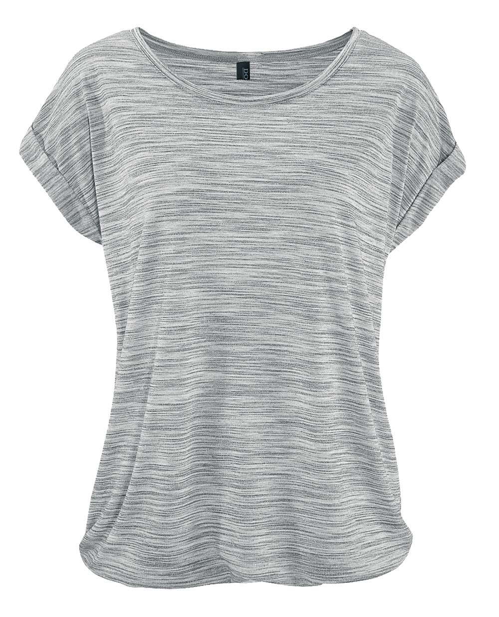DOTIN Damen T-Shirt Rundhals Kurzarmshirt Lose Stretch Sommer Oberteil Casual Bluse Tops