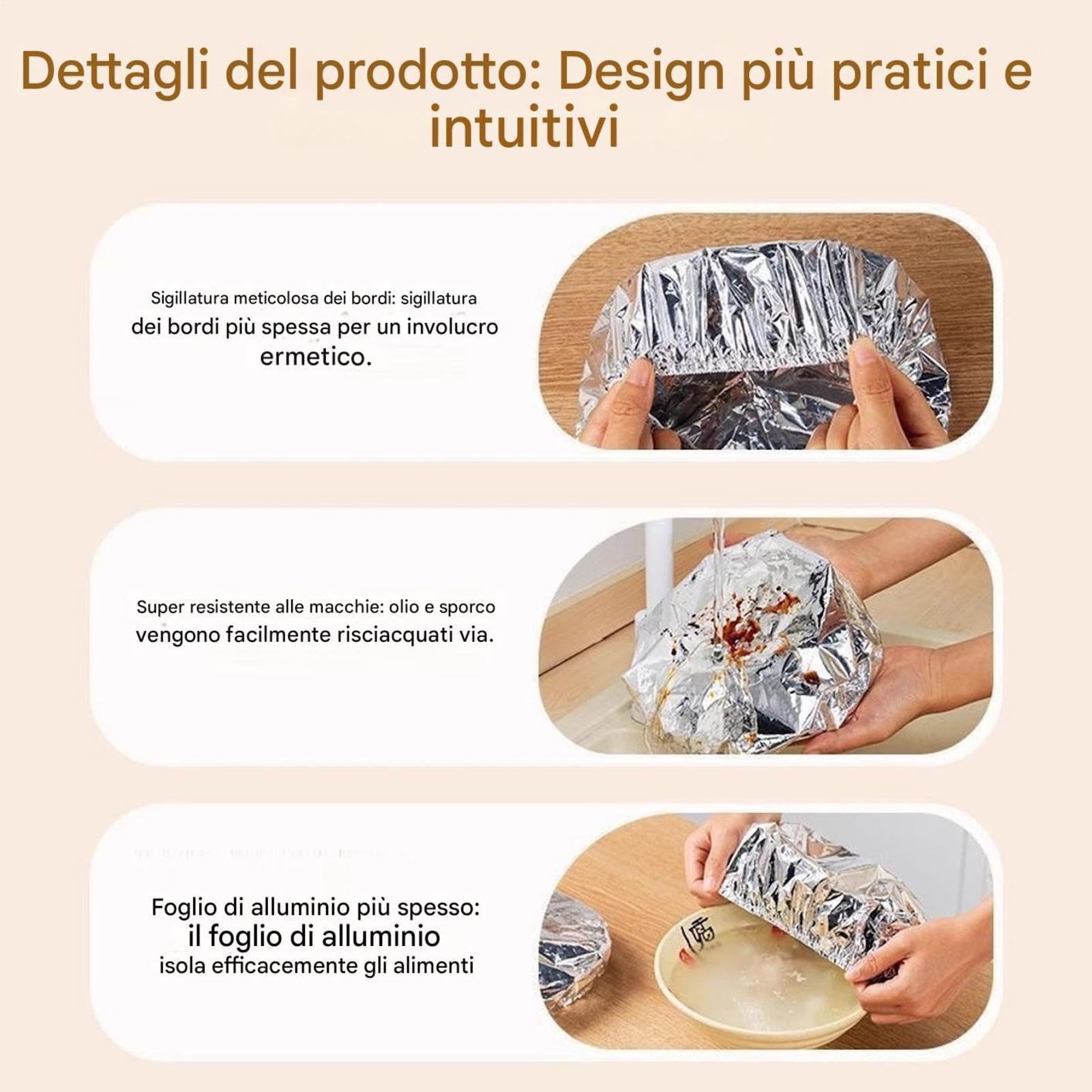 Coperture Riutilizzabili In Alluminio Alimenti, 50PCS Coperture Isolanti Alluminio Per Alimenti, Pellicola Isolante Elastica Termoresistente, Copertures Isolanti Alimentis Alluminios Termoresistente