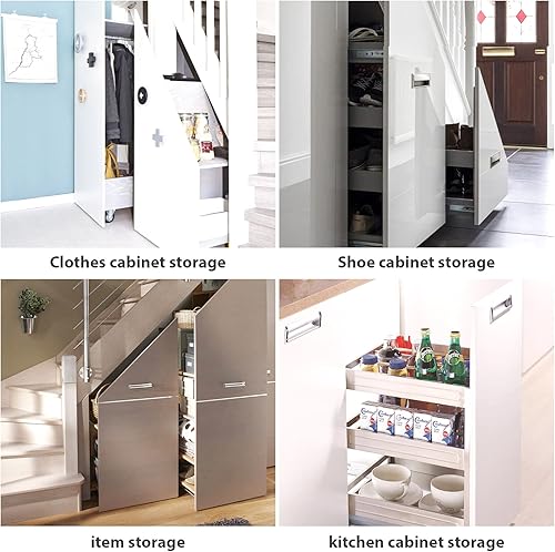 Miniatura 7 de LONTAN 1 par de cajones de montaje inferior deslizantes de 40 pulgadas de cierre suave con rodamientos de bolas deslizadores ocultos resistentes