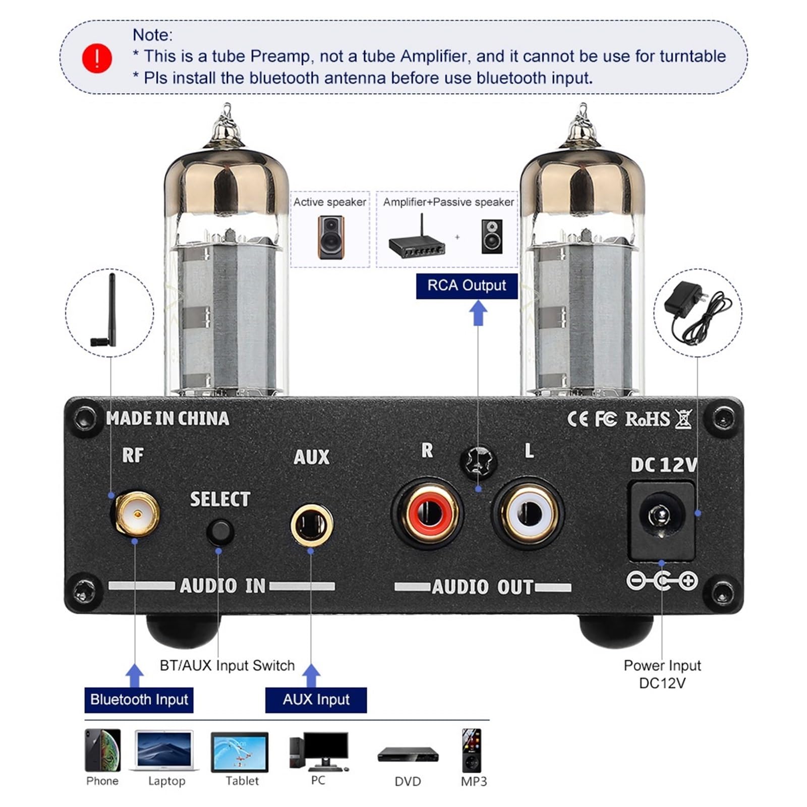 Amplificador, Audio A3 Pro 6K4 Tubo preamplificador preamplificador HiFi preamplificador de Tubo Bile Buffer Amp Altavoz amplificadores de Sonido