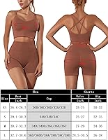 Vista 5 de Sykooria Conjuntos de entrenamiento para mujer, conjunto de 2 piezas a juego, conjunto de gimnasio sin costuras, conjunto de yoga de cintura alta