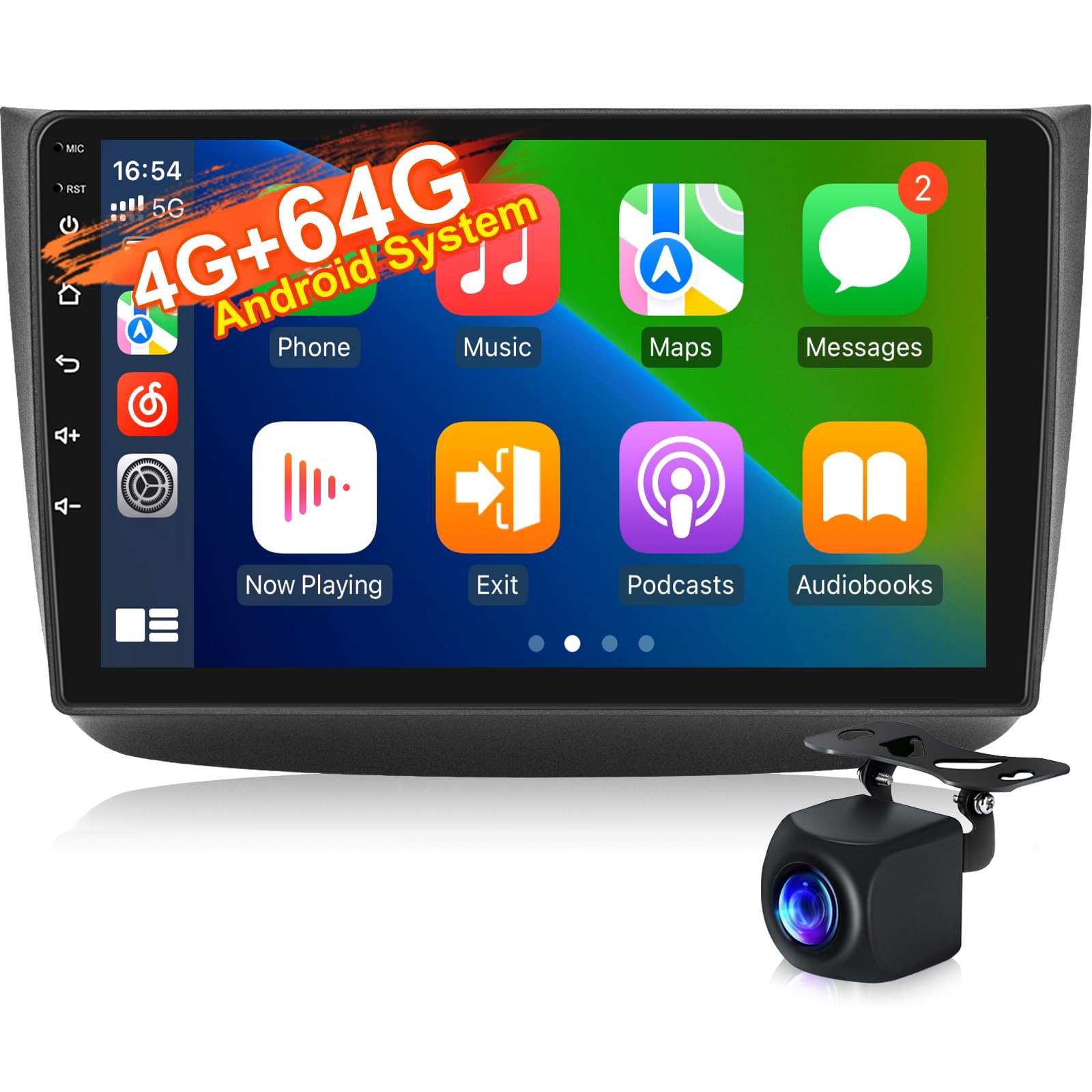 Autoradio Android 4+64G pour Mercedes Benz Viano 2004-2011 / Vito 2010-2015, écran Tactile IPS 9 Pouces 1280×720, CarPlay sans Fil, Android Auto, GPS, WiFi, DSP + Caméra AHD