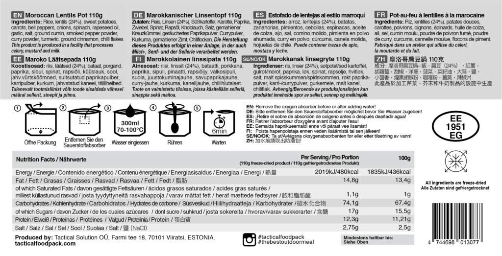Tactical SOS Supply Weekpack vegetarisch, 2,1 kg (SOS Supply Foodpack)
