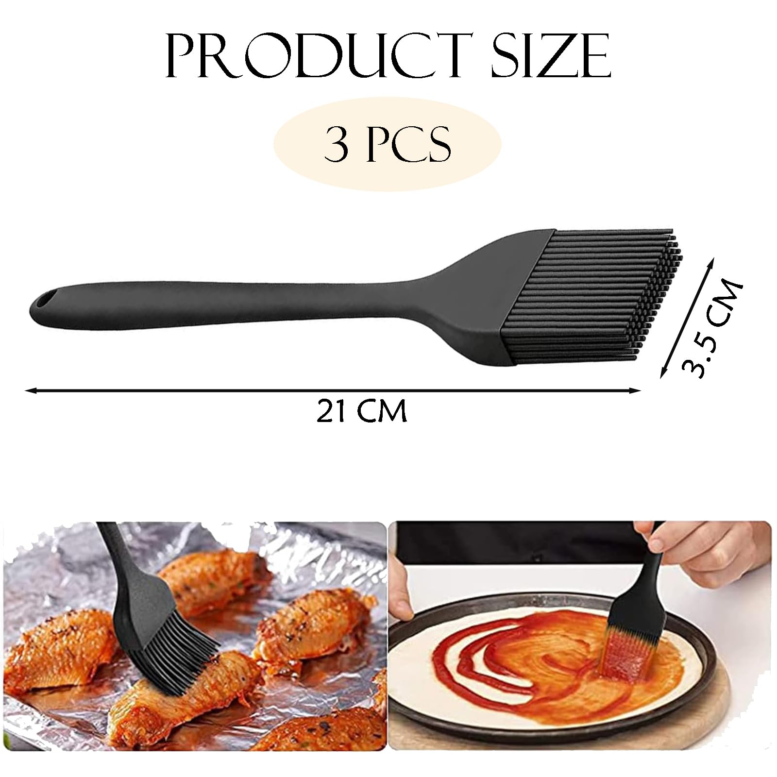 Silikon Backpinsel Set 4-teilig – Hitzebeständig Bis 230°C, Lebensmittelecht, Inkl. Aufhängeöse