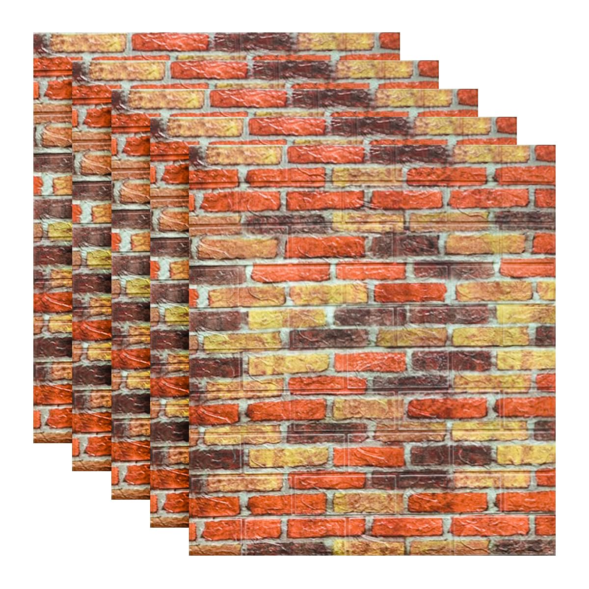 Papier peint brique imperméable et amovible pour mur