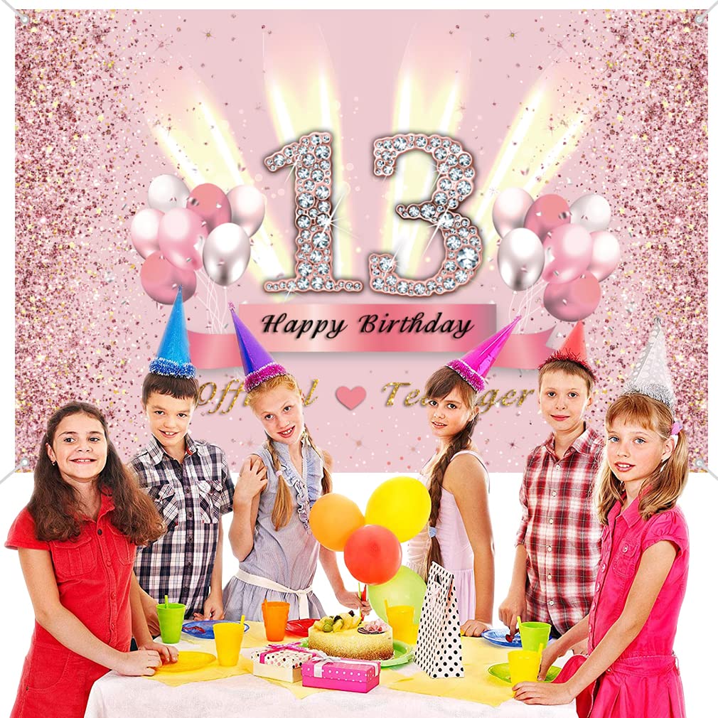 13 Anni Compleanno Festa Decorazioni Nero Oro Rosa 13 Anni