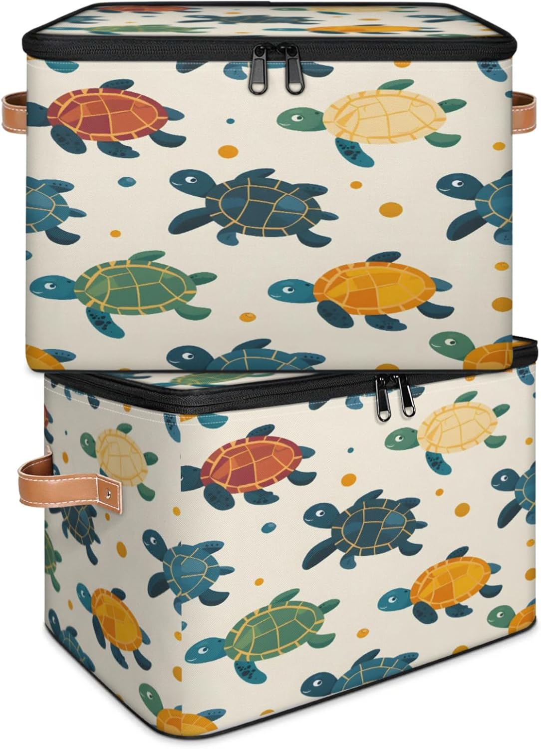 2-Pack Storage bins with lids - 26 quart organizer bins - Collapsible fabric storage bins with sturdy handles and double zipper tops - Versatile for home, toys, dorm rooms