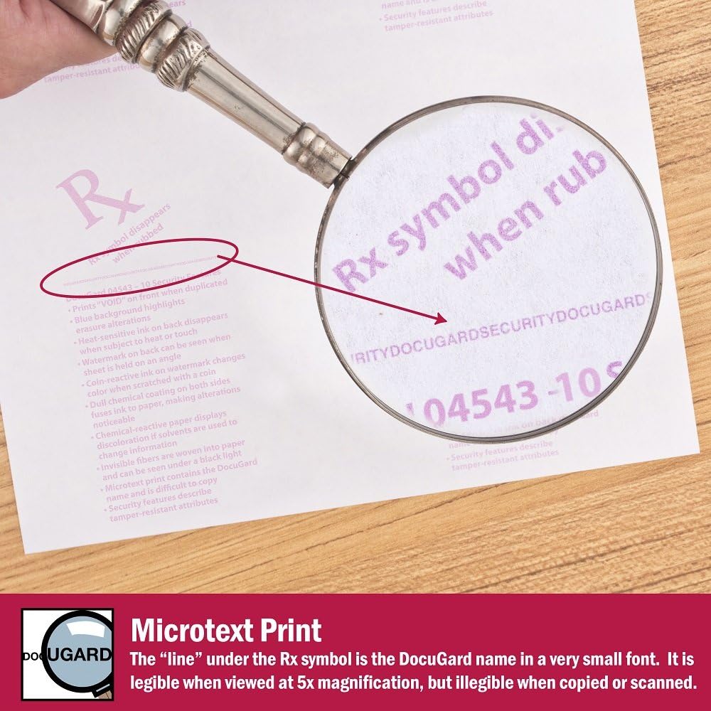 DocuGard Premier Medical Security Paper for Printing Prescriptions and Preventing Fraud, CMS Approved, 10 Security Features, Laser and Inkjet Safe, Blue, 8.5 x 11, 24 lb., 500 Sheets (04543) : Printer And Copier Paper : Office Products