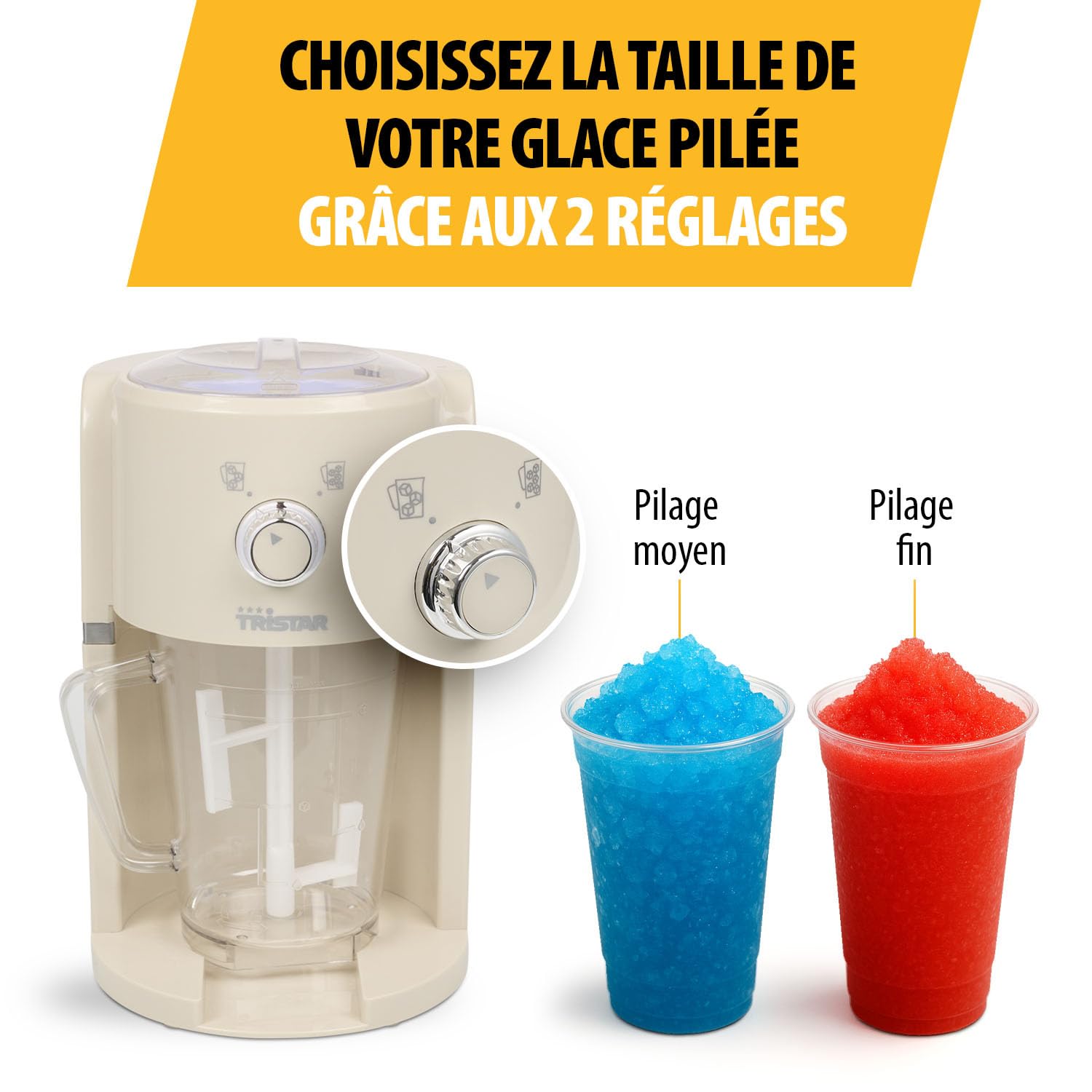 Tristar machine à granités KD-7310 1,1 L 600 ml 250 g/min