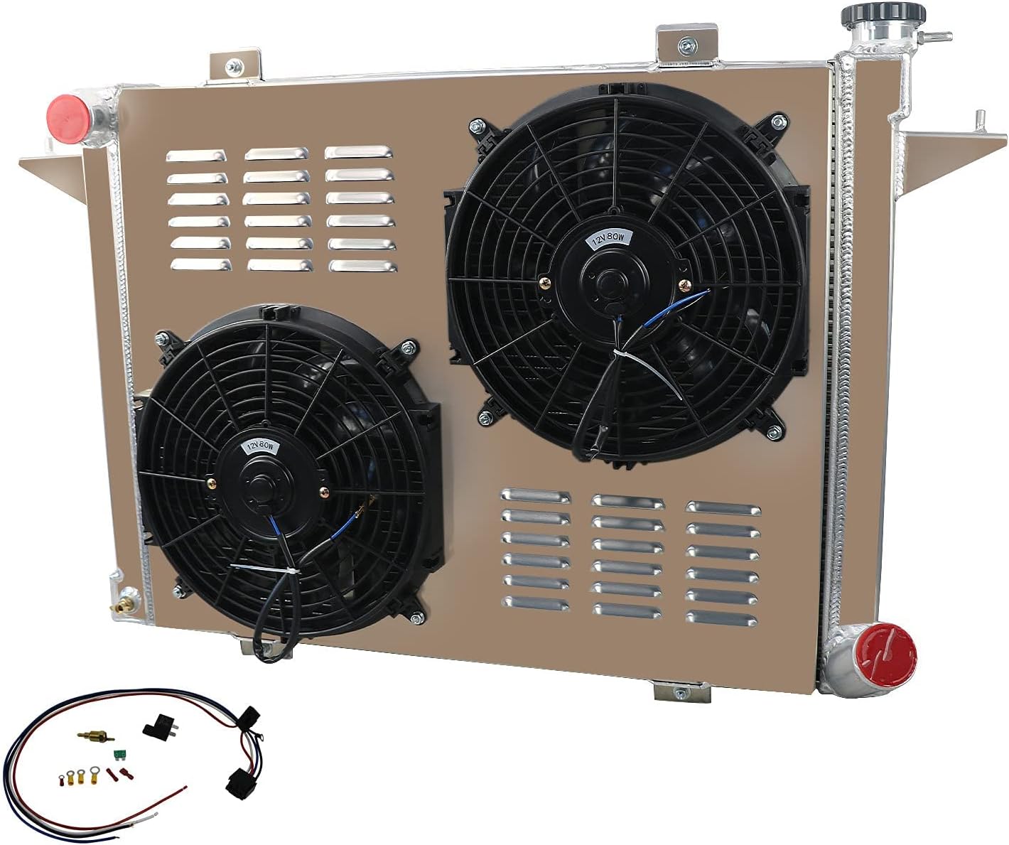 3 Row Core Aluminum Radiators+Shroud Fan+Relay Compatible For 1991 1992 1993 Dodge D/W 250 350 5.9L Cummins