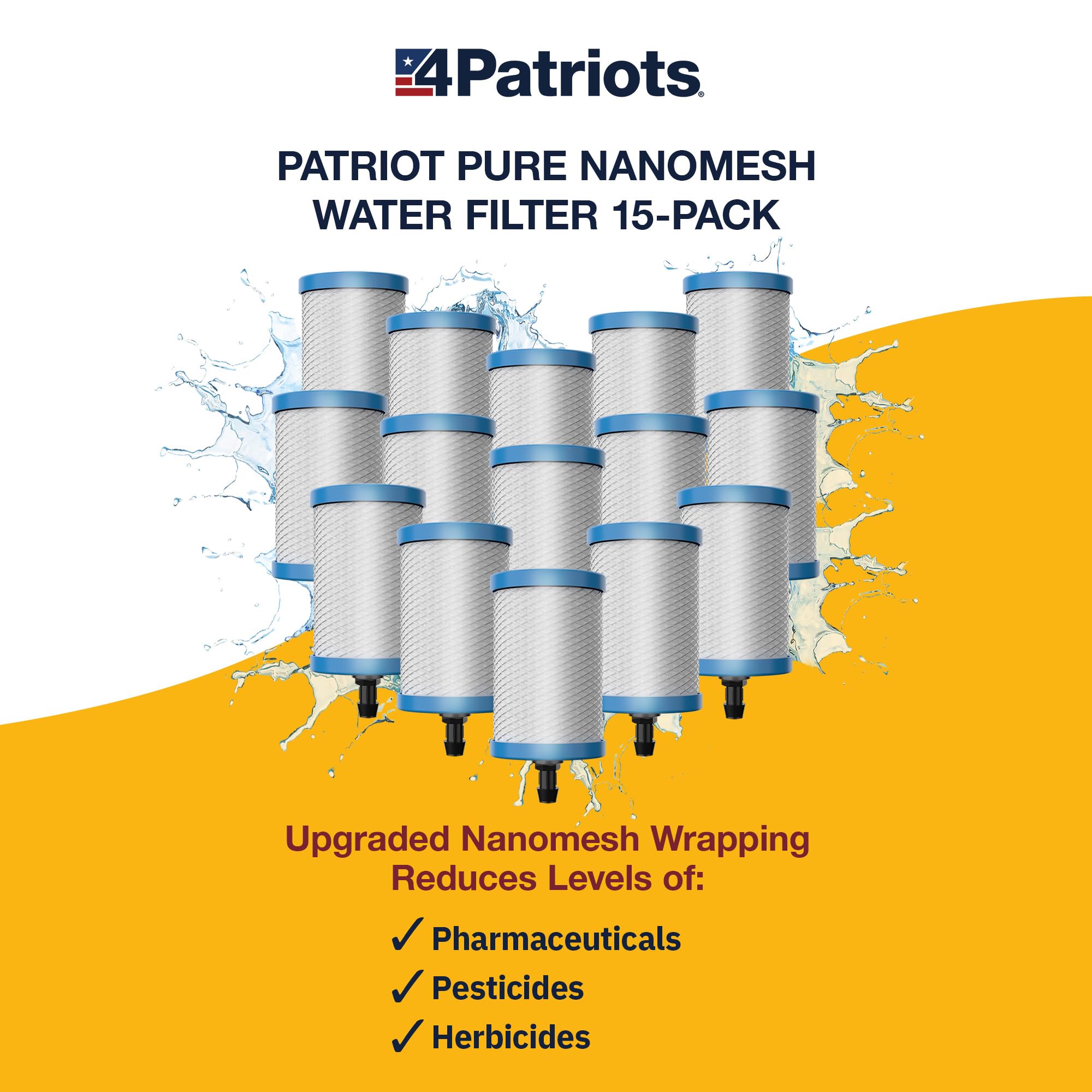 Amazon.com: Patriot Pure Nanomesh Water Filter For 200+ Contaminants, Good  for up to 800 gallons (15-Pack) : Tools & Home Improvement