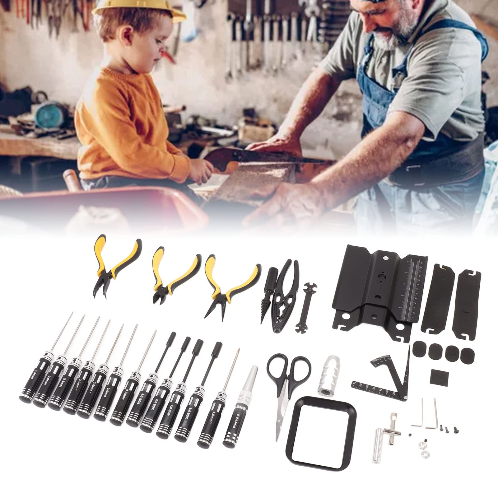 Set di attrezzi per riparazione elettronica, set di attrezzi RC 44 in 1, kit di strumenti di riparazione elettronica per auto RC, camion