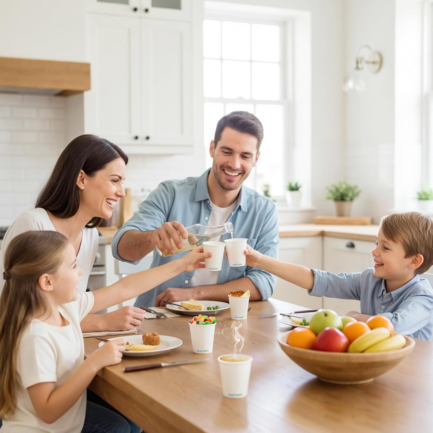 8 oz 600 Count Disposable Paper Coffee Cups, White Hot/Cold Beverage Drinking Small Cup for Water Juice or Tea, Office Home Travel