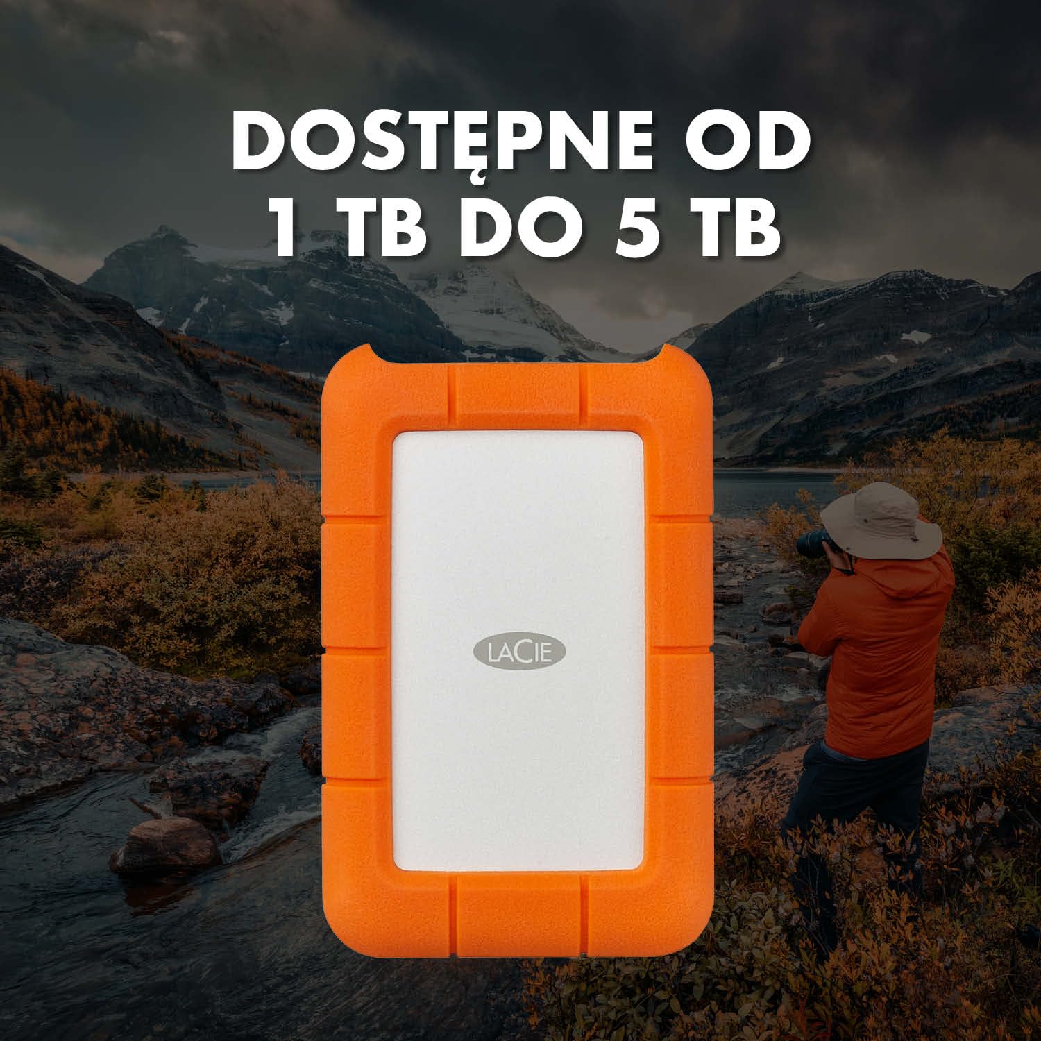 LaCie Rugged Mini 4TB, Zewnętrzny dysk twardy przenośny, 2.5", PC Mac iPad & iPhone, Data Rescue Service (LAC9000633)