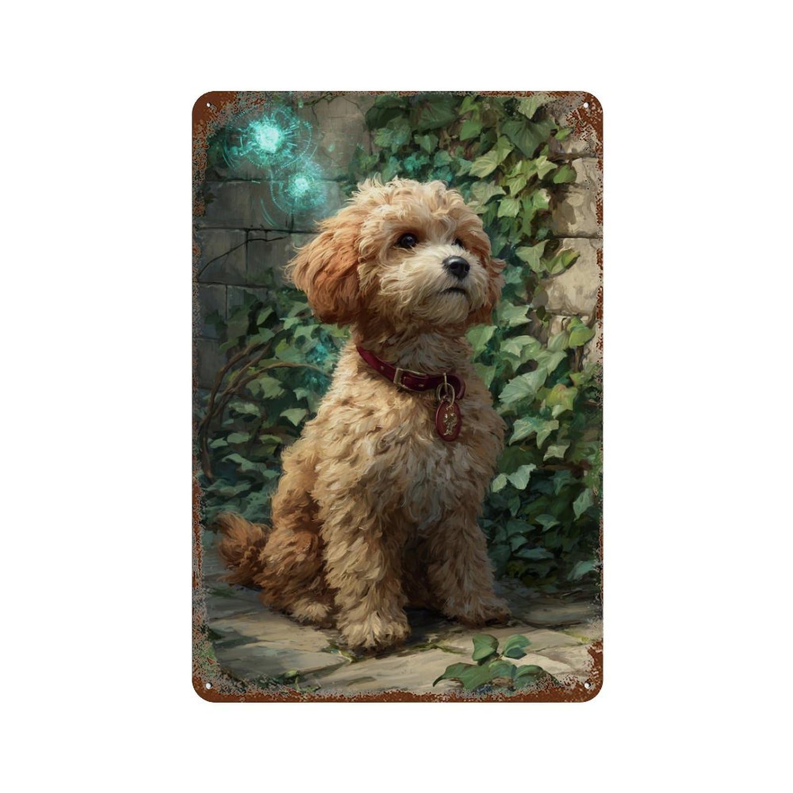 Magical Garden Poodle -1 Decorative Tin Sign 11.8"x7.9", Ideal for Garage, Bar And Workshop Decor