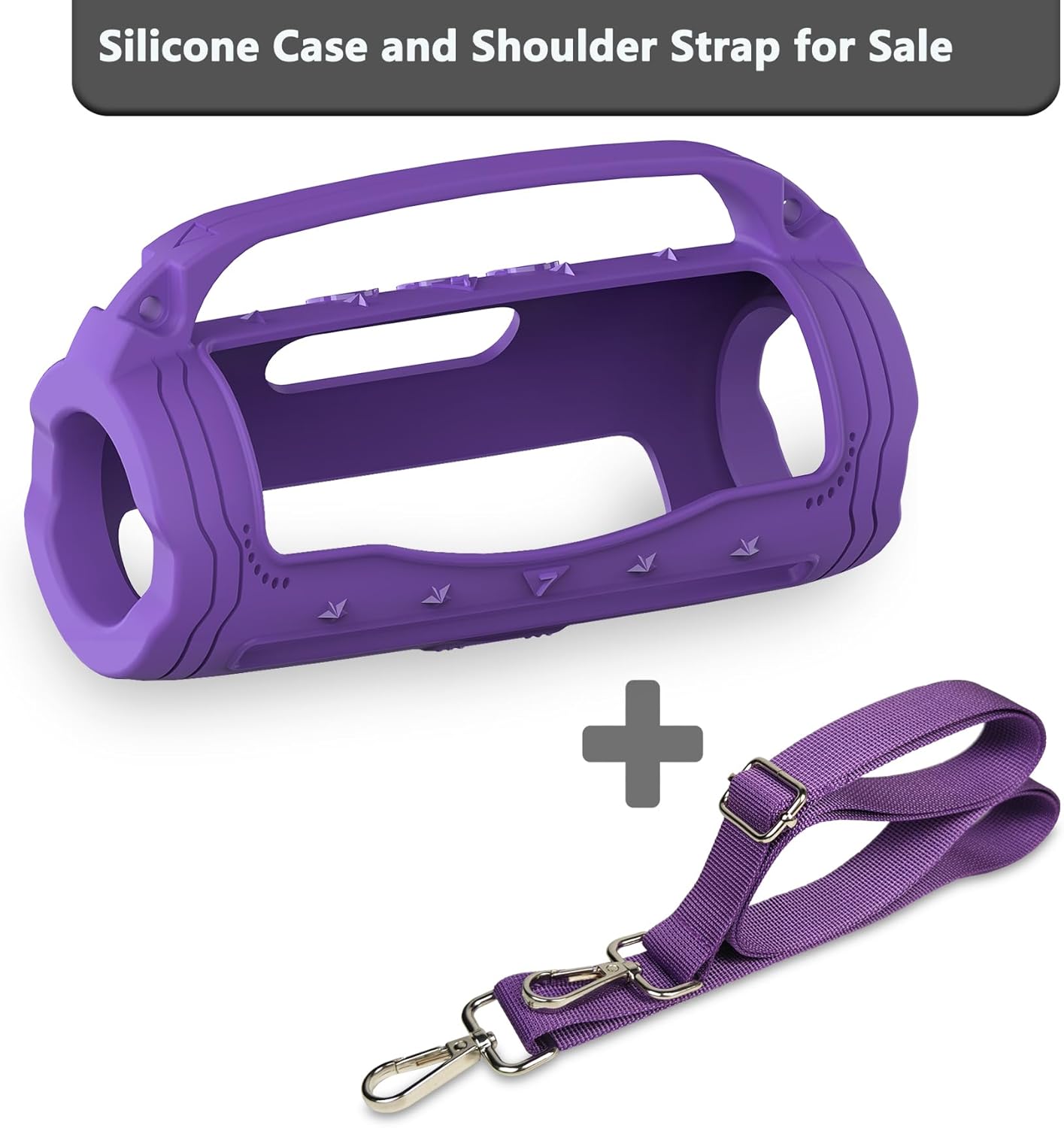 JCHPINE Silicone Cover Case for JBL Flip 7 Portable Speaker, Accessories for JBL Flip 7 Protective Case with Silicone Handle (Purple) - Image 4