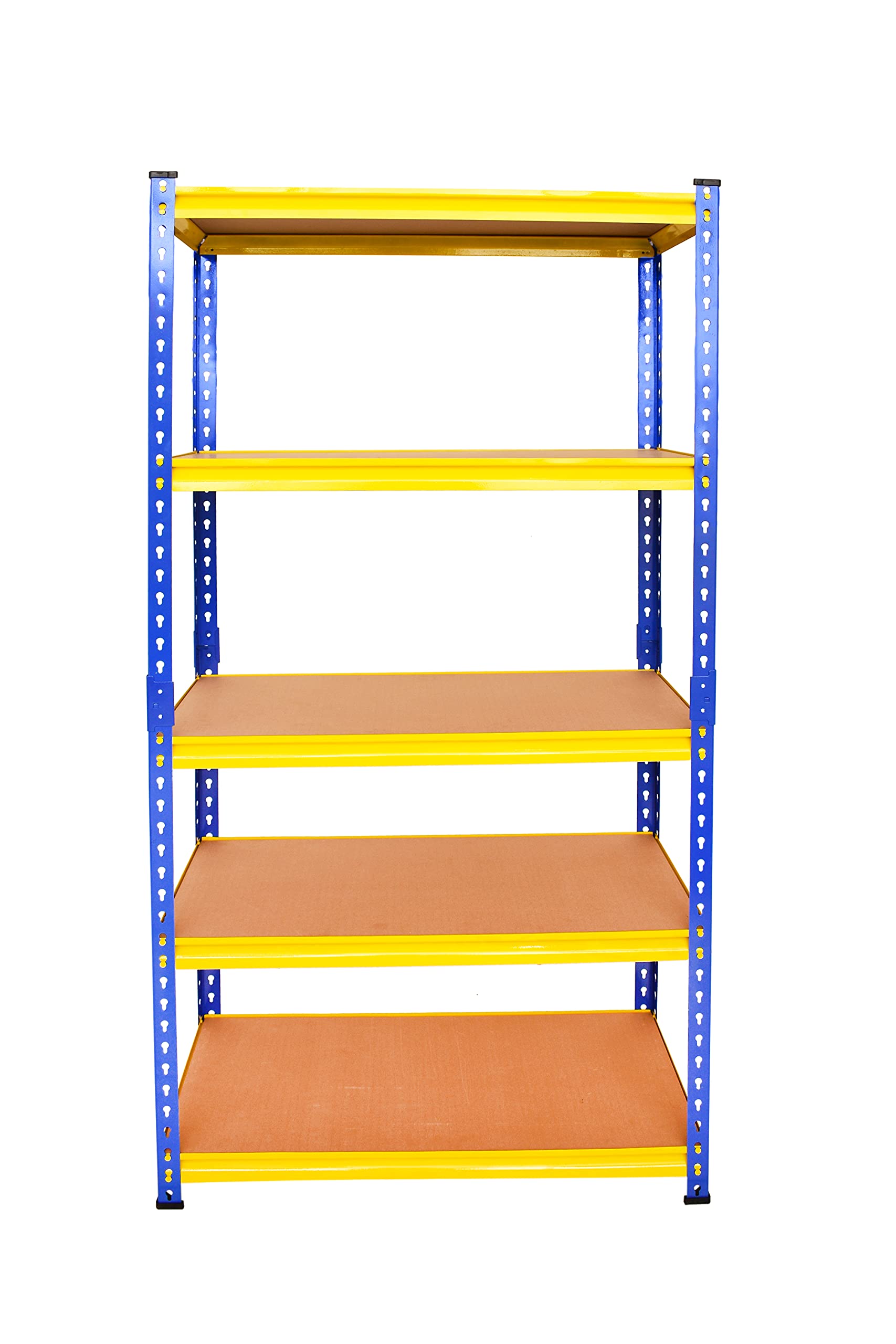 LILAC MDF Wood Storage Rack (5 - Section ) 5" Ft [H] X 2" Ft [L] X 1" Ft [D] (Yellow-Blue)
