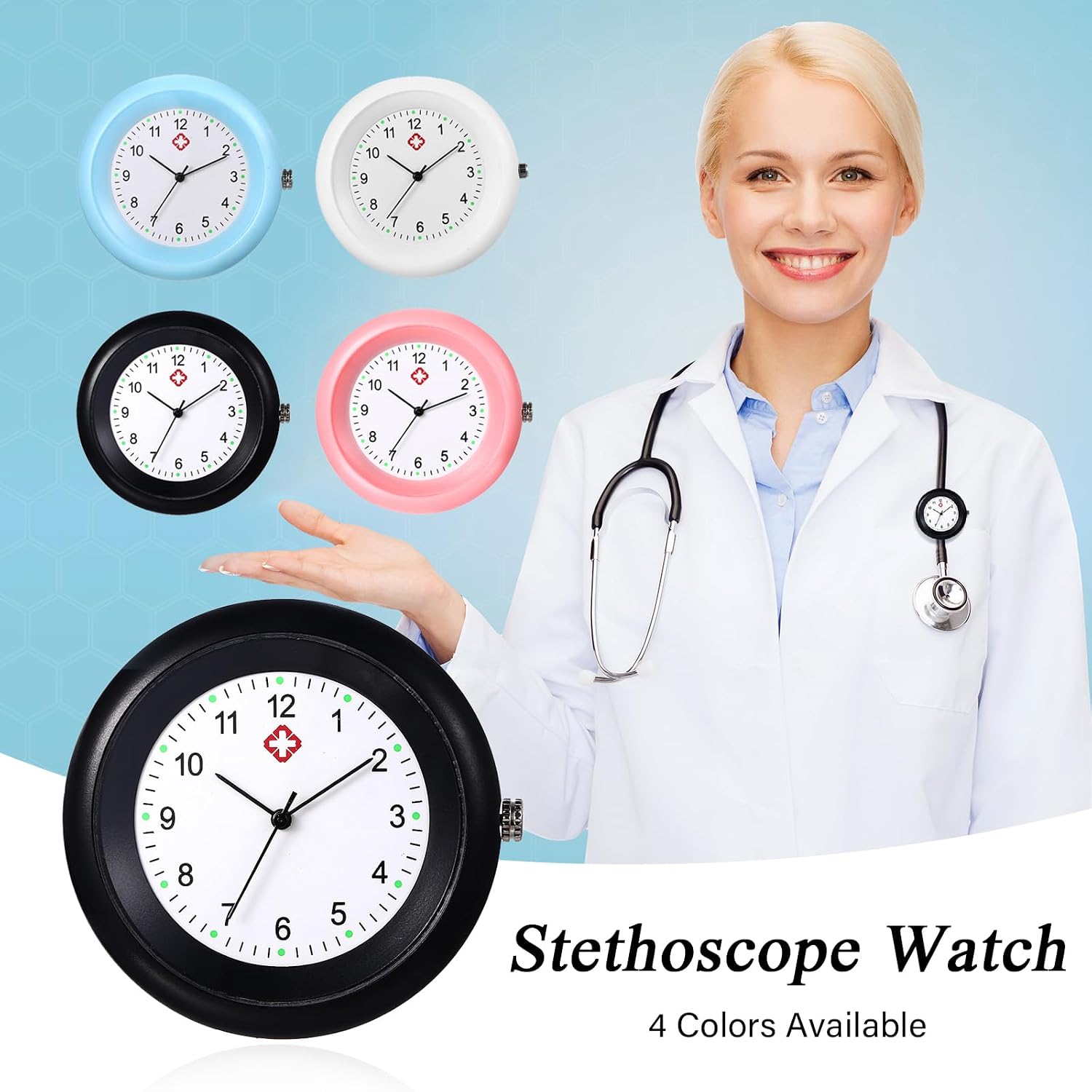 Avaner Women's Pocket Watches Nurses Doctors Medical Clip on Quartz Fob Watches