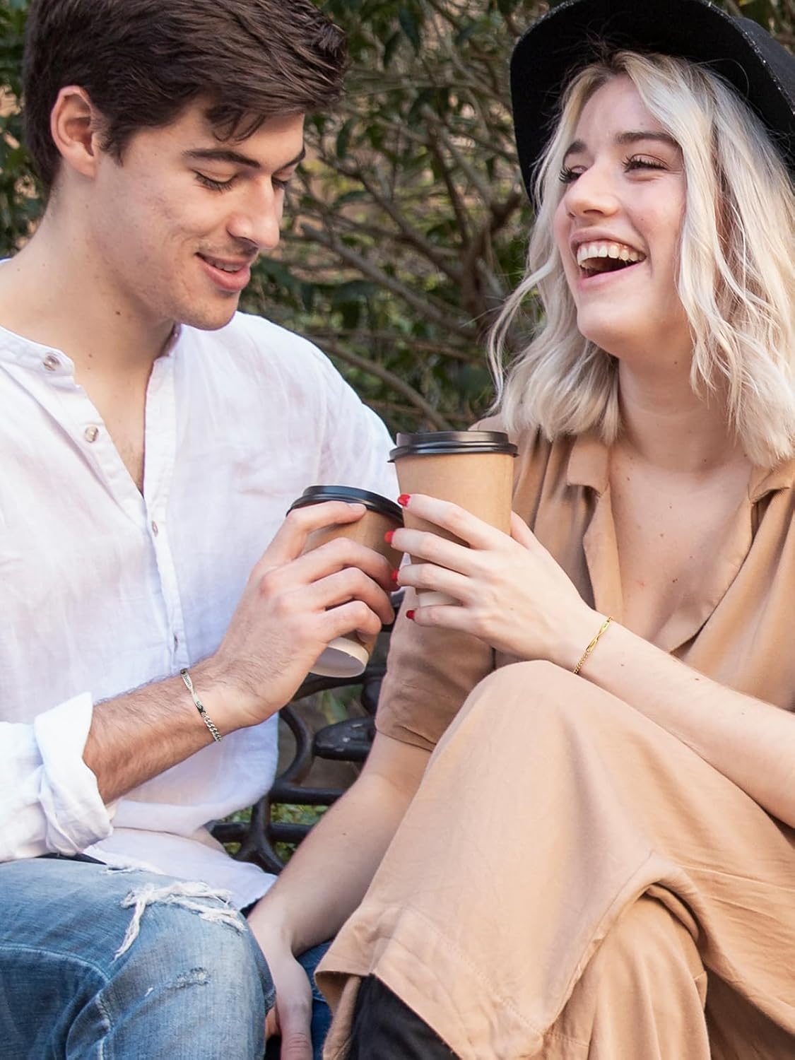 Top Plaza Customized Bracelet Personalized Couple Bracelets for Him and Her Matching Initial Bracelets for Couple Stainless Steel Curb Chain Long Distance Relationship Bracelet Valentine's Day Gifts - Image 2