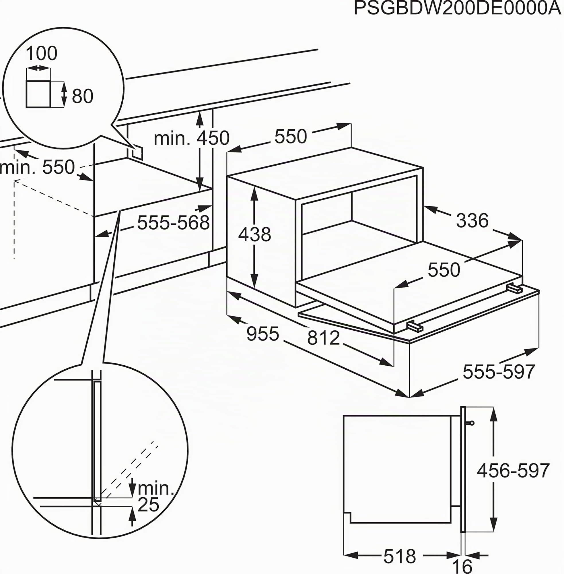 Electrolux Série 600 Mini lave-vaisselle de table, 55 cm, ESF2400OW, libre, capacité 6 couverts, 6 programmes de lavage, 438 x 550 x 500 mm, argent