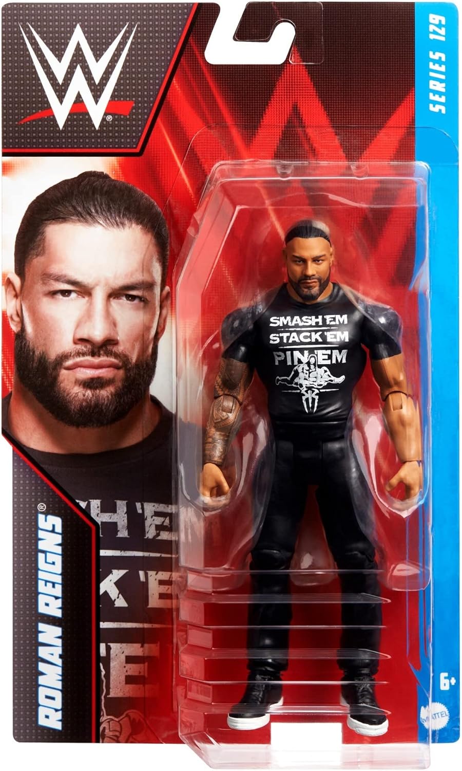 WWE Basic Roman Reigns Action Figure, Posable 6-inch Collectible for Ages 6 Years Old & Up​​