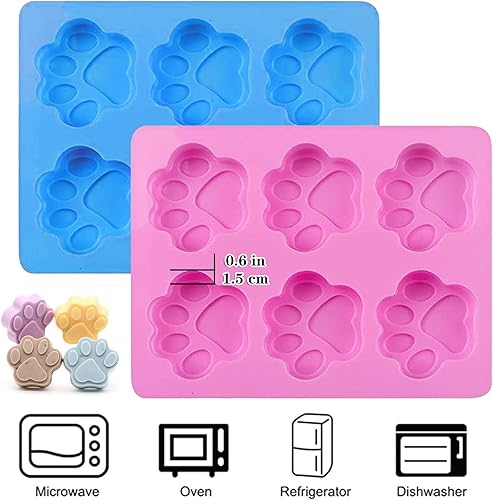 Miniatura 9 de Set of 52 Pcs Silicone Molds Puppy Dog Paw, 16-Cavity, 3 Pieces Stainless Steel Bone Cookie Cutter,for Chocolate, Candy, Jelly, Ice Cube, Dog Treats.