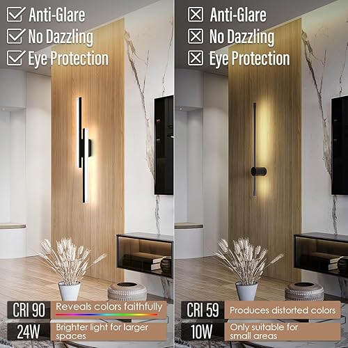 Miniatura 4 de Yarra-Decor Barra de luz LED de tocador de baño de 32 pulgadas, accesorios de iluminación para iluminación sobre espejo, aplique de pared interior