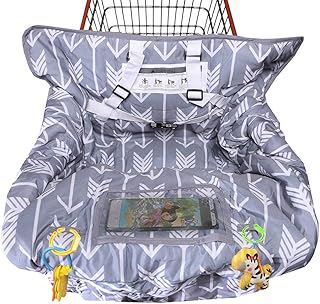 Shopping Cart Cover for Baby Cotton High Chair Cover Full Safety Harness, Machine Washable and Waterproof for Infant, Todd...