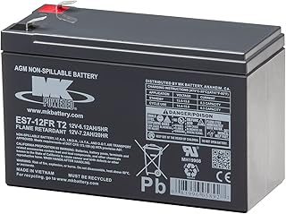 MK Battery ES7-12FR T2 Maintenance-Free Rechargeable Flame Retardant Sealed Lead-Acid Battery