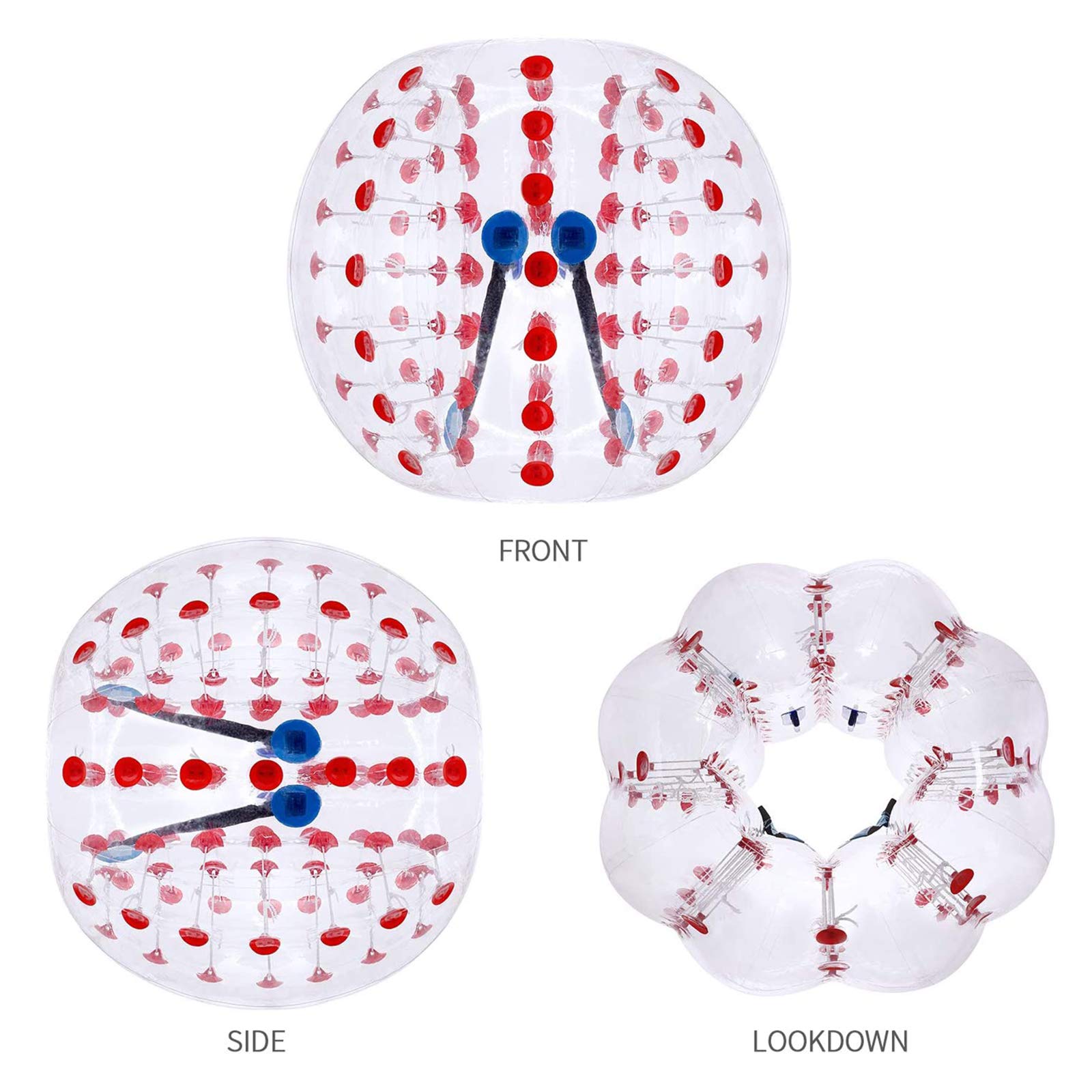 FlowerW 1.2m Diameter Inflatable Bump Ball Bubbles Football Jumping Toy Bump Balls (Transparent