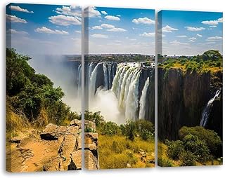 3 Piece Canvas Wall Art Prints Picture Victoria falls Zimbabwe Framed Wall Painting Modern Artwork Poster Home Decor for Living Room Office Ready to Hang