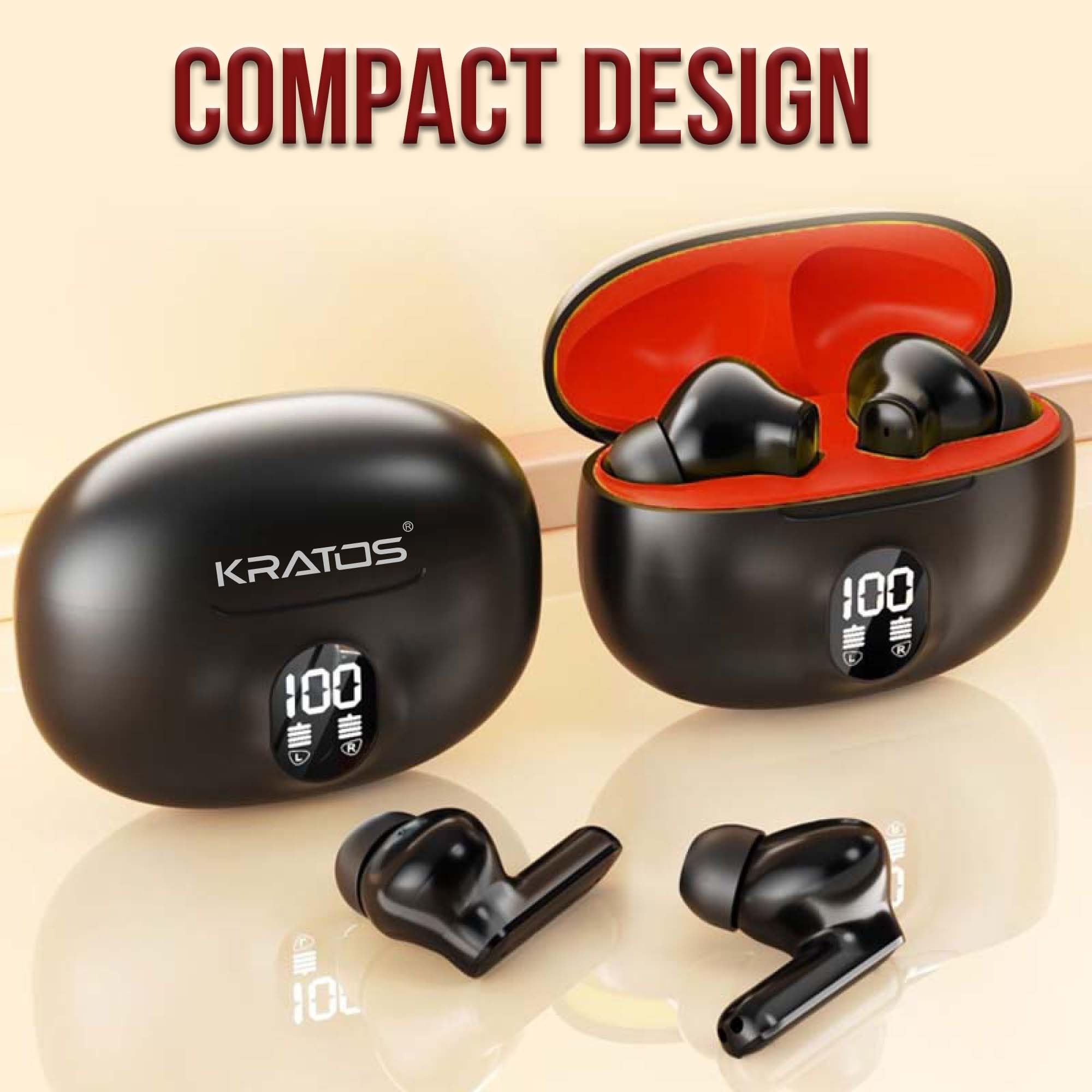 Kratos Cube Ear Buds Wireless with 60H Playtime, Noise Isolation & Clear Calls, Bluetooth Earbuds with Voice Assistant, Ear Buds with Bluetooth V 5.3 & with Type C Fast Charging, IPX4 TWS Earphones — Amazon image 5