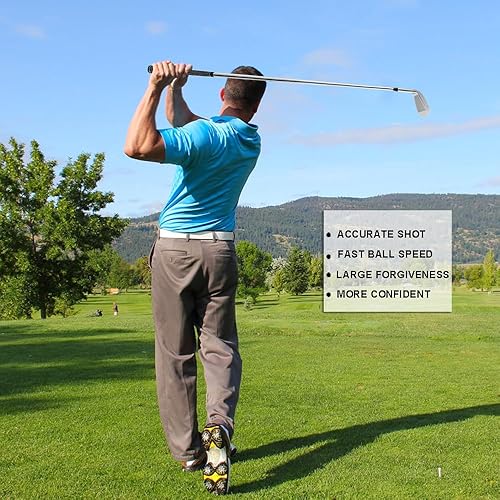 Miniatura 45 de MAZEL Hierro de golf individual 1,2,3,4,5,6,7,8,9, Hierro de golf con ejes de acero para golfistas diestros