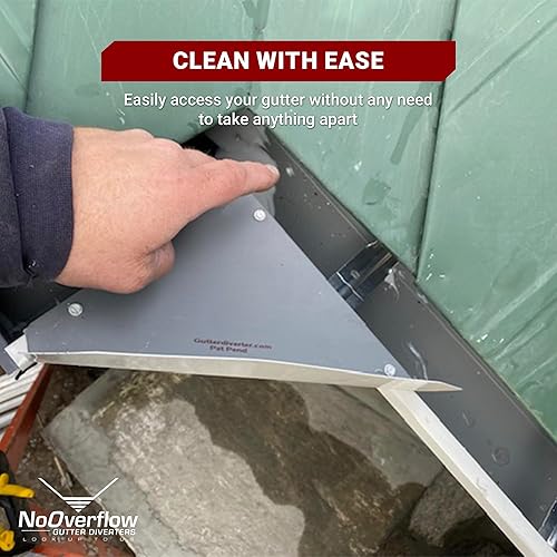 Miniatura 7 de NoOverflow Gutter Diverter Extreme X - Extensor de canalón de lluvia, evita el desbordamiento de agua y daños a la propiedad, aluminio resistente