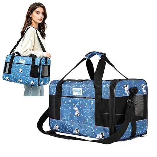 PETCUTE Transportin Gato Plegable,Aprobado por Aerolíneas,Bolsa de Transporte para Mascotas Transpirable…