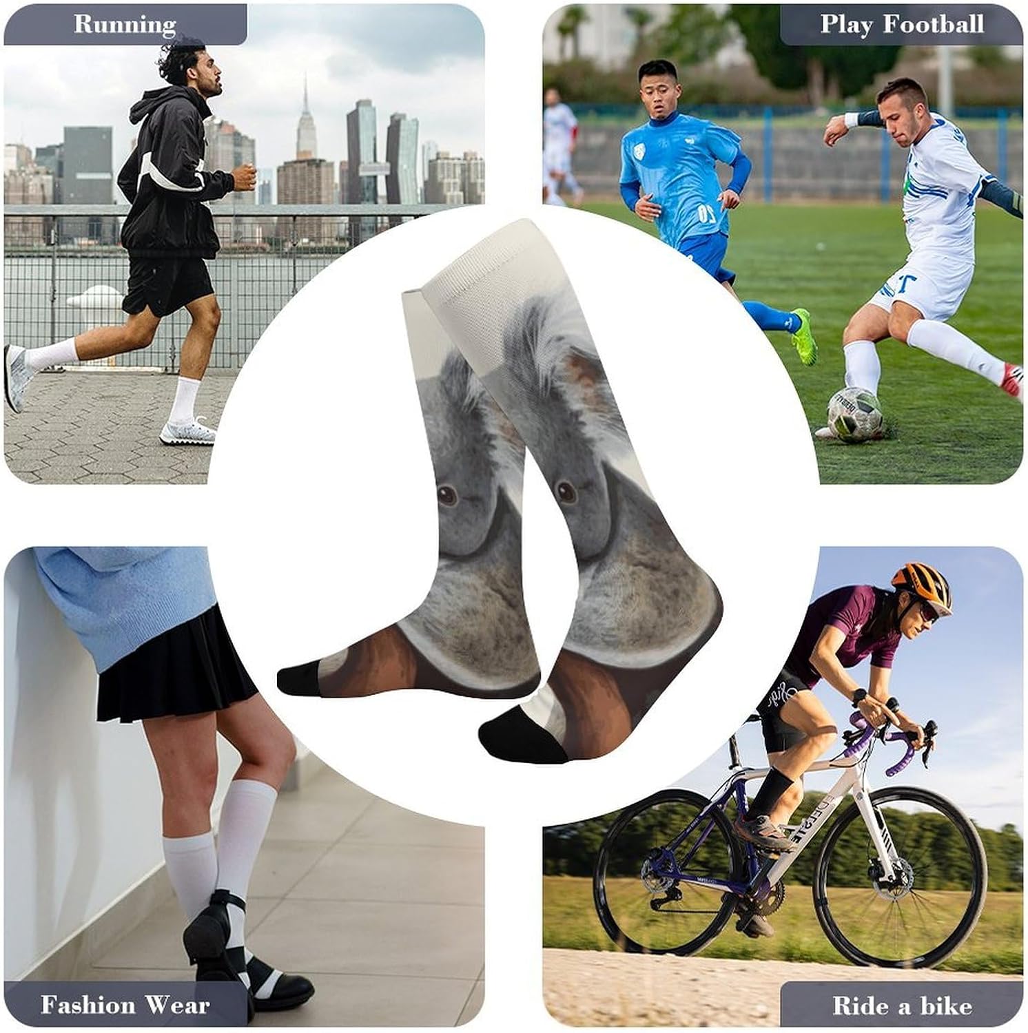 Koala Butterfly Knee High Soccer Socks Moisture Wicking