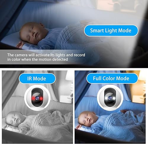 Miniatura 3 de Cámara de seguridad interior de 3 MP, WiFi 5G PanTilt de 360 para monitor de bebémascotasancianosniñosdormitorio, enfoque automático y zoom,