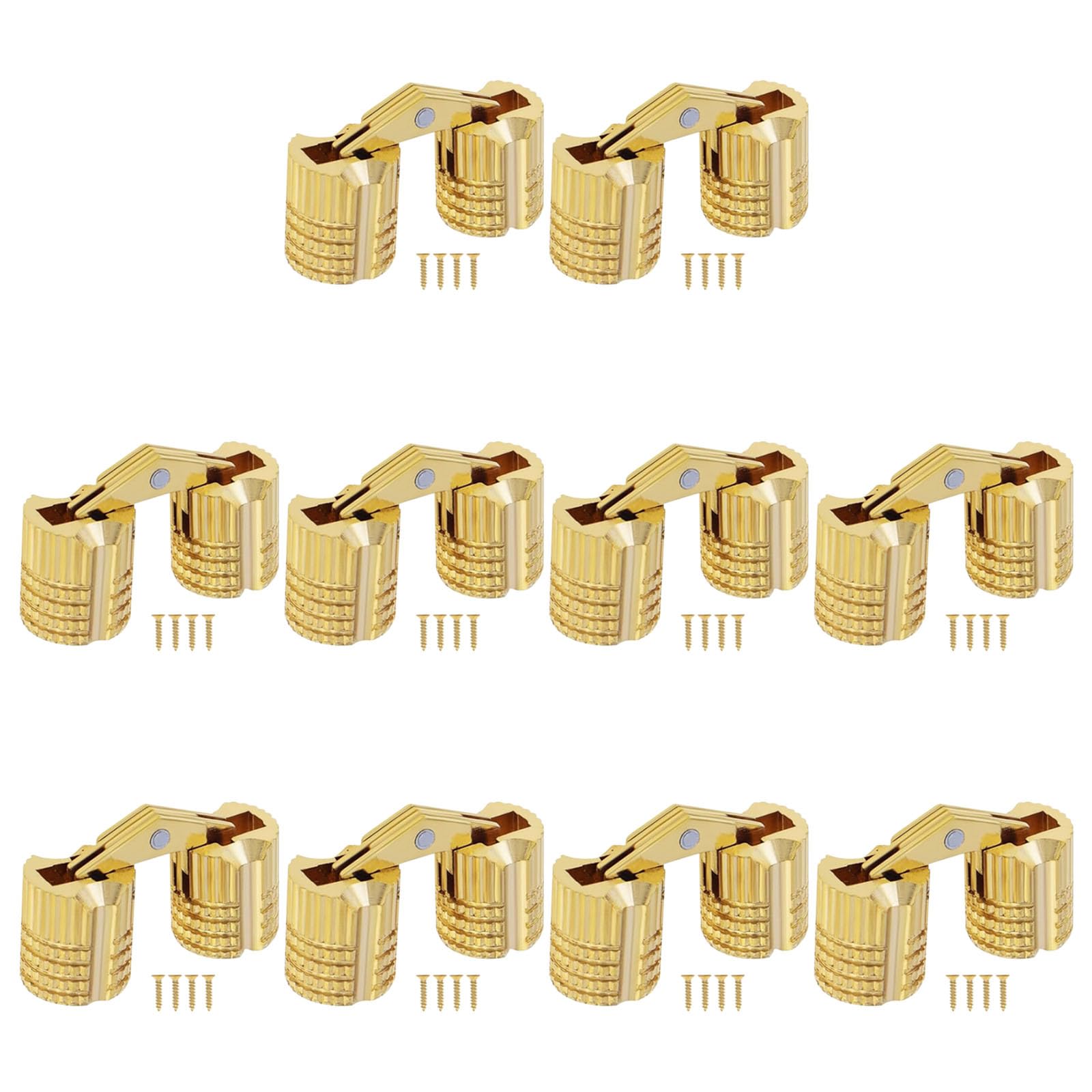 Mekalero 10P Antique Bronze Concealed Hinge 180 Degree Opening Angles Furniture Hinges For Wooden Box Projects Invisible Brasses Hinges