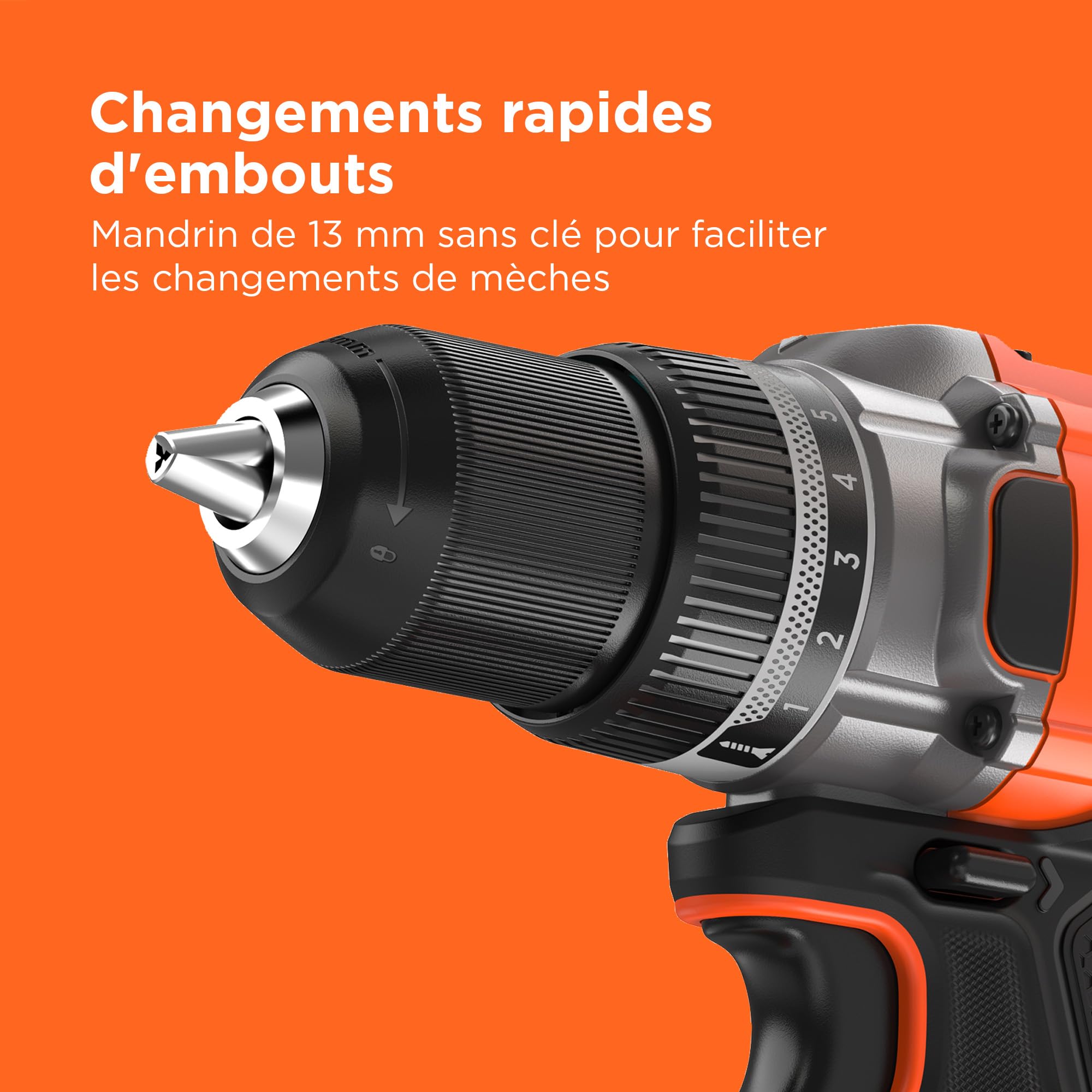 BLACK+DECKER Perceuse-visseuse sans fil 18V, 2 batteries BCD382D2XK-QW