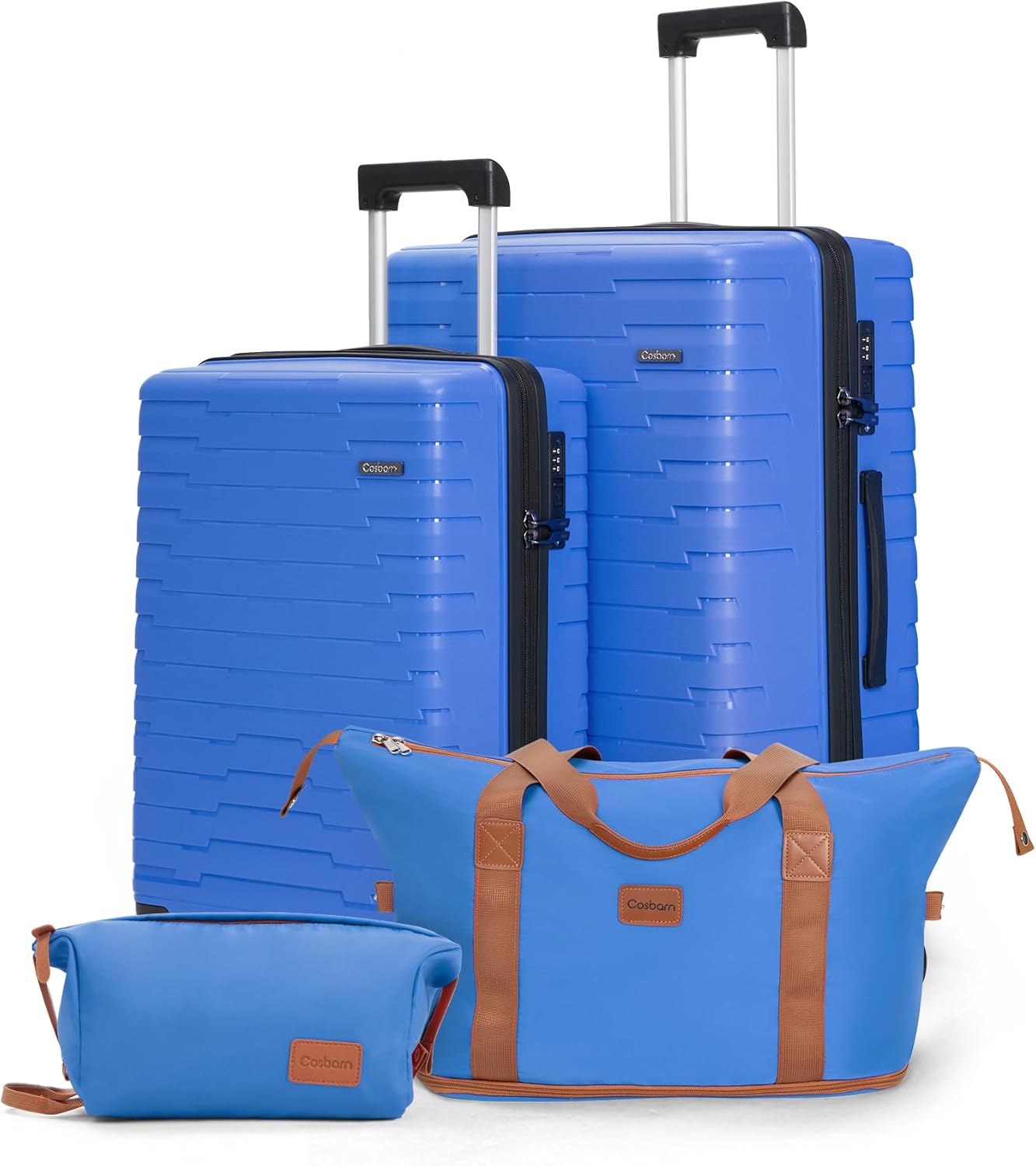 Cosbarn Luggage Sets 4 Piece, Suitcases with Wheels (20/24/DB/TB)