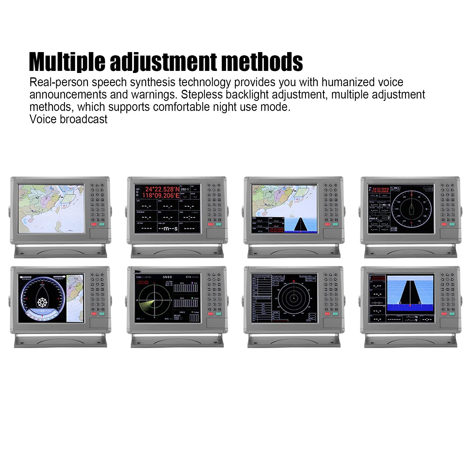 Navigateur marin à écran LCD couleur 10,4 pouces, Traceur de cartes marines étanche, Navigateur GPS avec carte, alarme de diffusion vocale, cartes globales, 200 parcours, 10 000 points de cheminement