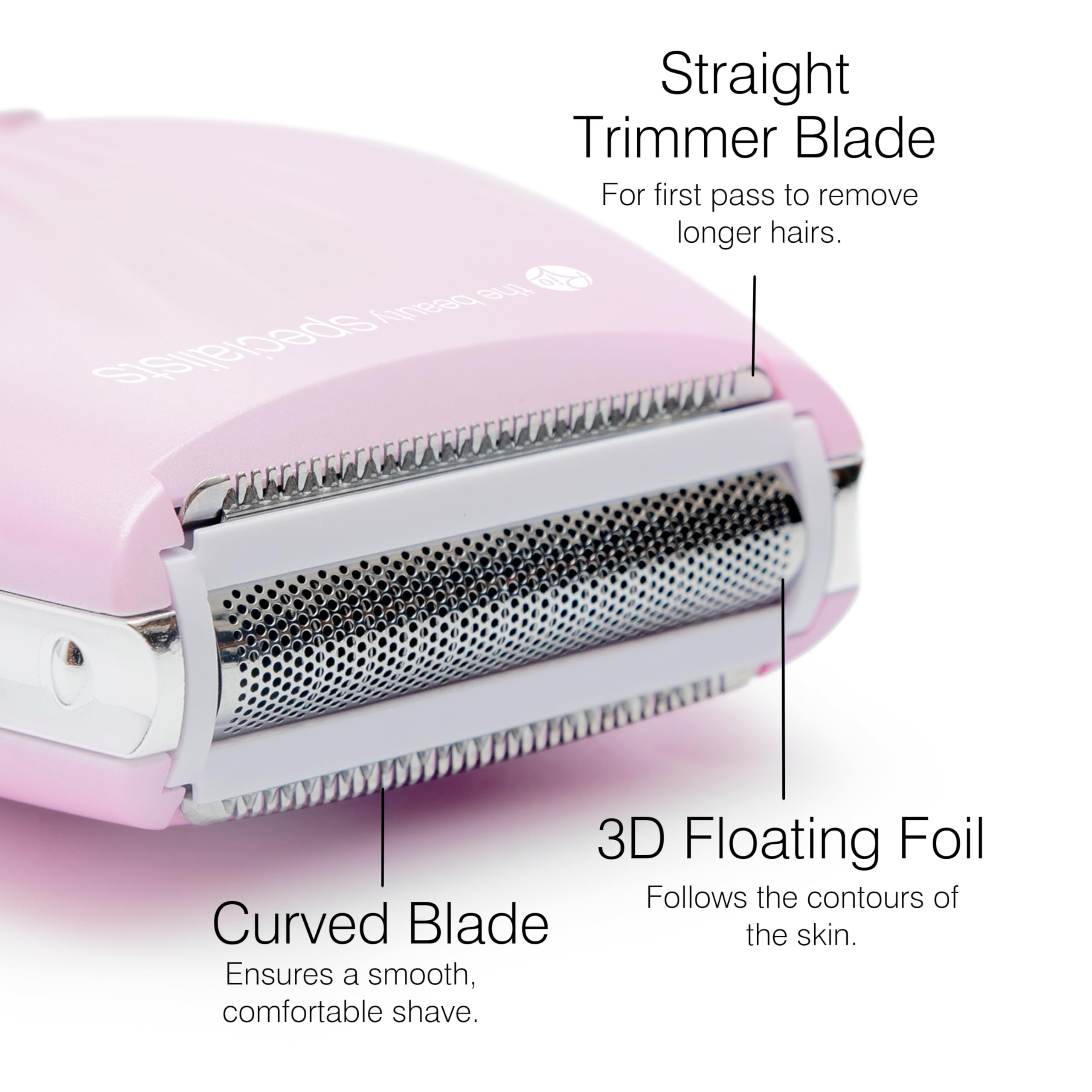 Rio Go Smooth Lady Shaver for Women, Bikini Trimmer, IXP4 Wet and Dry, Pubic Hair Trimmer, Body Legs & Underarm, Rechargeable, 3D Floating Foil Head - Pink - Image 3